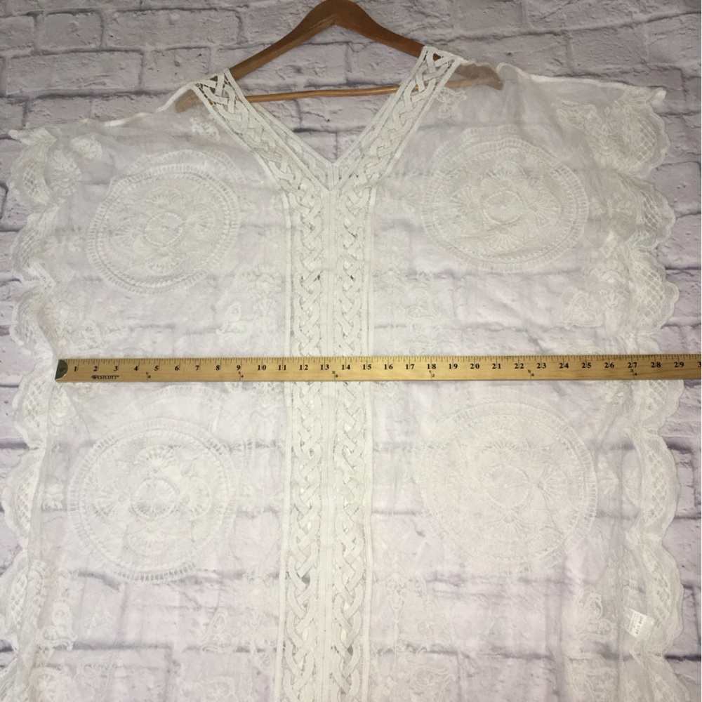 ✨NEW✨ Sheer Cover-Up Mesh Lace Maxi Beach Swimsuit Caftan Women’s ONE SIZE OS - Picture 3 of 12